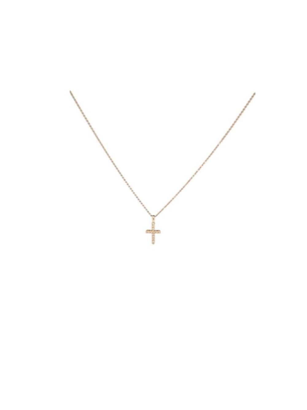 Women's Elegant Moissanite Cross Necklace on 16" Silver Chain with 1" Extension